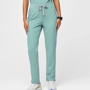 Wear FIGS - High Waisted Yola Skinny Scrub Pants - Seaglass - XS Tall